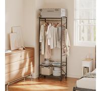 Sobuy Clothes Rail With Wheels And 2 Shelves 27.6X15.0X68.9 Inch Kls22-Sch - Black