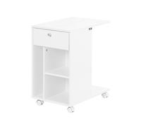 SoBuy Coffee Table C-Shape Tablet Rail White