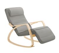 SoBuy Comfortable Relax Rocking Chair with Footrest Grey Cushion,FST16-DG,UK