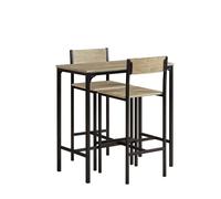 SoBuy Compact Bar Table & Stools - Industrial Style in Light Oak SoBuy Light Oak