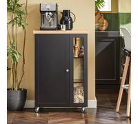 SoBuy Compact Kitchen Trolley - Wood-Effect Top Farmhouse in Black SoBuy Black