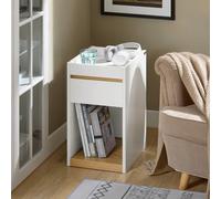 SoBuy Compact Nightstand - Top Tray & Drawer in White SoBuy White