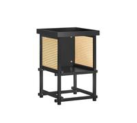 SoBuy Compact Side Table - Rattan Panel Detail - Modern in Black | Size: 0.6m2 SoBuy Black 0.6m2