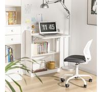 Sobuy Computer Desk Folding Table With 3 Shelves,fwt92-W