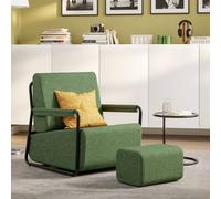 Sobuy Armchair With Footstool 29.1X26.3X30.7 Inch Load Capacity 143 Kg Fst99-Sy - Dark Green