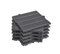 SoBuy Decking Tiles Outdoor 35 Pack, Interlocking Decking Boards, Garden Flooring Tiles, Waterproof Non Slip Outdoor Tiles for Balcony Patio Garden, Dark Grey 30.5x30.5x2 cm SDA15-HG