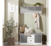SoBuy Entrance Bench with 2 Drawers & 2 Baskets White SoBuy White