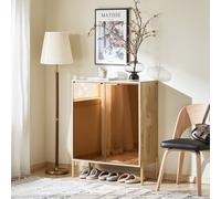 SoBuy Entrance Cabinet - Mirrored Doors & Adjustable Shelves in Light Oak SoBuy Light Oak