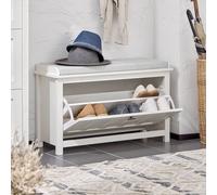 SoBuy Entrance Shoe Bench - Lift-Up Storage & Padded Seat - Modern Farmhouse in White | Size: 0.6m2 SoBuy White 0.6m2