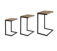 SoBuy FBT102-F, Nesting Tables Set of 3 Coffee Tables Living Room Stacking Side Tables, Brown