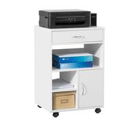 Sobuy FBT106-W, Home Office File Cabinet Printer Stand Storage Cabinet Side Cabinet on Wheels, White