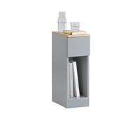 SoBuy FBT111-HG, Slim Bedside Table Bedside Cabinet Narrow Side Table Nightstand with Drawer and Shelf for Bedroom Living Room Grey W20 x D35 x H60cm