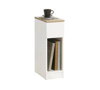 SoBuy FBT111-WN, Slim Bedside Table Bedside Cabinet Narrow Side Table Nightstand with Drawer and Shelf for Bedroom Living Room White W20 x D35 x H60cm
