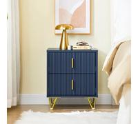 Sobuy Fbt115-B, Bedside Table,bedside Cabinet ,nightstand With 2 Drawers,side Table For Bedroom Living Room,blue