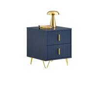 SoBuy FBT115-B, Bedside Table, Bedside Cabinet, Nightstand with 2 Drawers, Side Table for Bedroom Living Room, Blue W40 x D40 x H47cm