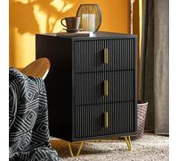 Sobuy Fbt115-L-Sch, Bedside Table Bedside Cabinet Nightstand With 3 Drawers, Side Table,black,w40Xd40Xh63