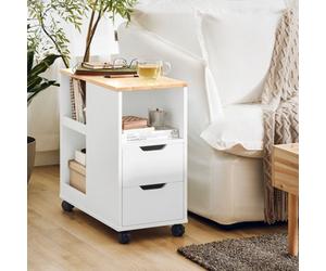 Sobuy Fbt130-Nw, Home Office File Cabinet Printer Stand Storage Cabinet On Wheels Side Table End Table,w60Xd30Xh60