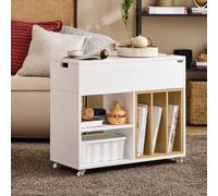 Sobuy Fbt134-W, Mobile Storage Cabinet Side Cabinet File Cabinet,white,w70Xd30Xh61