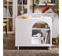 Sobuy Fbt135-W, Storage Cabinet Side Cabinet Sofa Side Table End Table,white,w70Xd35Xh60