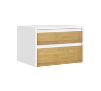 Floating Bedside Table Table Motion Light & 2 Push-To-Open Drawer Wall-Mount Cabinet,sobuy Fbt175-E-Wn