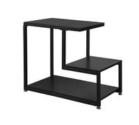 SoBuy FBT65-SCH Black Industrial Side Table with 2 Shelves