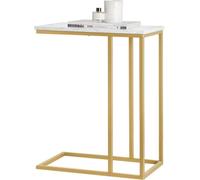 Sobuy Fbt87-G, Side Table End Table Coffee Tea Table, C-Shaped Bed Sofa Laptop Table, Gold,w48Xd30Xh61