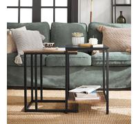 Sobuy Fbt99-F, Nesting Tables Coffee Tables Side Tables End Tables,black Powder Coated Steel Frame,wooden Effect,w40Xd40Xh60