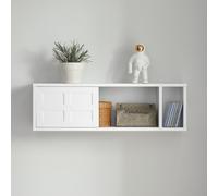 Sobuy Fhk18-W, Wall Mounted Storage Cabinet Hallway Storage Unit With Sliding Doors And Open Shelf,white