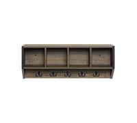 SoBuy FHK25-N Wall Coat Rack Shelf with Hooks, Wood