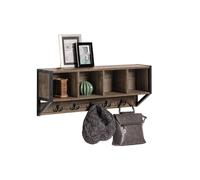 SoBuy FHK25-N, Wall Coat Rack Wall Shelf Hook Rack, Wood