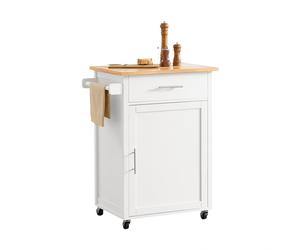 SoBuy FKW102-WN, Kitchen Trolley Cart Kitchen Storage Trolley Kitchen Cabinet Cupboard, White