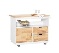 SoBuy FKW107-II-WN, Kitchen Cabinet Cupboard Kitchen Island Kitchen Storage Trolley, White