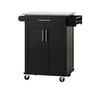 SoBuy Kitchen Trolley Storage Cabinet on Wheels,FKW110-SCH Black