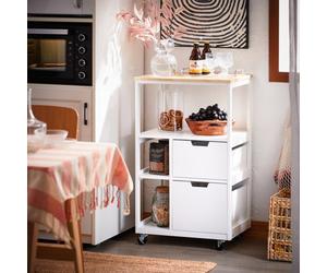 Sobuy Fkw111-Nw, Kitchen Trolley Cart Kitchen Storage Trolley Serving Trolley,w53Xd37Xh89.5