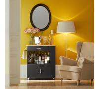 Sobuy Fkw113-Sch, Kitchen Trolley Cart Storage Trolley Serving Trolley Kitchen Cabinet, Black,w75Xd46Xh88