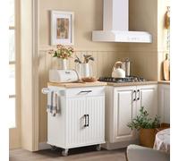 Sobuy Fkw119-Nw, Kitchen Storage Trolley Mobile Kitchen Cabinet Cupboard,w74Xd45.6Xh91