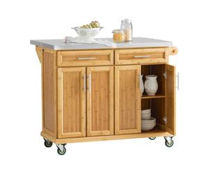 Sobuy Fkw69-N,kitchen Island Rolling Ktchen Storage Trolley With Extendable Worktop, 2 Drawers,w115Xd71Xh92.5