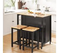 Sobuy Fkw74-Sch Serving Trolley With Casters Kitchen Trolley With Worktop Kitchen Rolling Cart Outdoor Serving Trolley