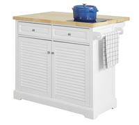 SoBuy FKW84-WN, Kitchen Storage Trolley Kitchen Cabinet Cupboard Sideboard Kitchen Island, White
