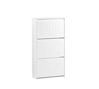 Sobuy Flip Drawers Shoe Storage Cabinet White 3 Tier