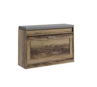 Sobuy Shoe Cabinet With Flip-Top Lid And 2 Shelves Storage 8 Pairs Load Capacity 123 Kg Fsr218-F - Brown
