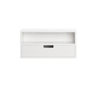 SoBuy Floating Bedside Table with Drawer & Shelf, White NKD03-W