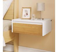 SoBuy White Wall-Mounted Bedside Table with 1 Drawer FBT174-E-WN