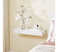 SoBuy Floating Wall Shelf with Drawer & LED Light - Modern Minimalist in White | Size: 0.6m2 SoBuy White 0.6m2