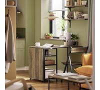 SoBuy Foldable Desk with 3 Shelves - Light Oak - Industrial Modern | Size: 180 cm x 60 cm SoBuy Light Oak 180 cm x 60 cm