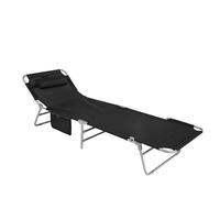 Sobuy Ogs35-Sch, Textilene Reclining Folding Chair, Adjustable Back Camping Chair, Black,w193Xd56Xh81