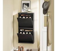 SoBuy Foldable Shoe Cabinet - Flip-Down Doors in Black SoBuy Black