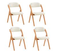 Sobuy Fst92-Wx4,set Of 4 Folding Chairs Wooden Padded Seat Dining Office Desk Chairs,white,w47Xd51Xh78