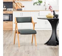 SoBuy Folding Dining Chair - Comfortable Padded Cushion - Solid Wood Frame in Dark Grey SoBuy Dark Grey