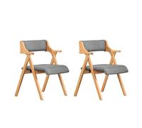 SoBuy Folding Dining Chair - Comfortable Padded Cushion - Solid Wood Frame in Light Grey SoBuy Light Grey